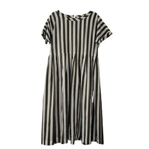 Tricot Comme des Garcons Striped Midi Dress Sz S Oversized Lagenlook Minimalist